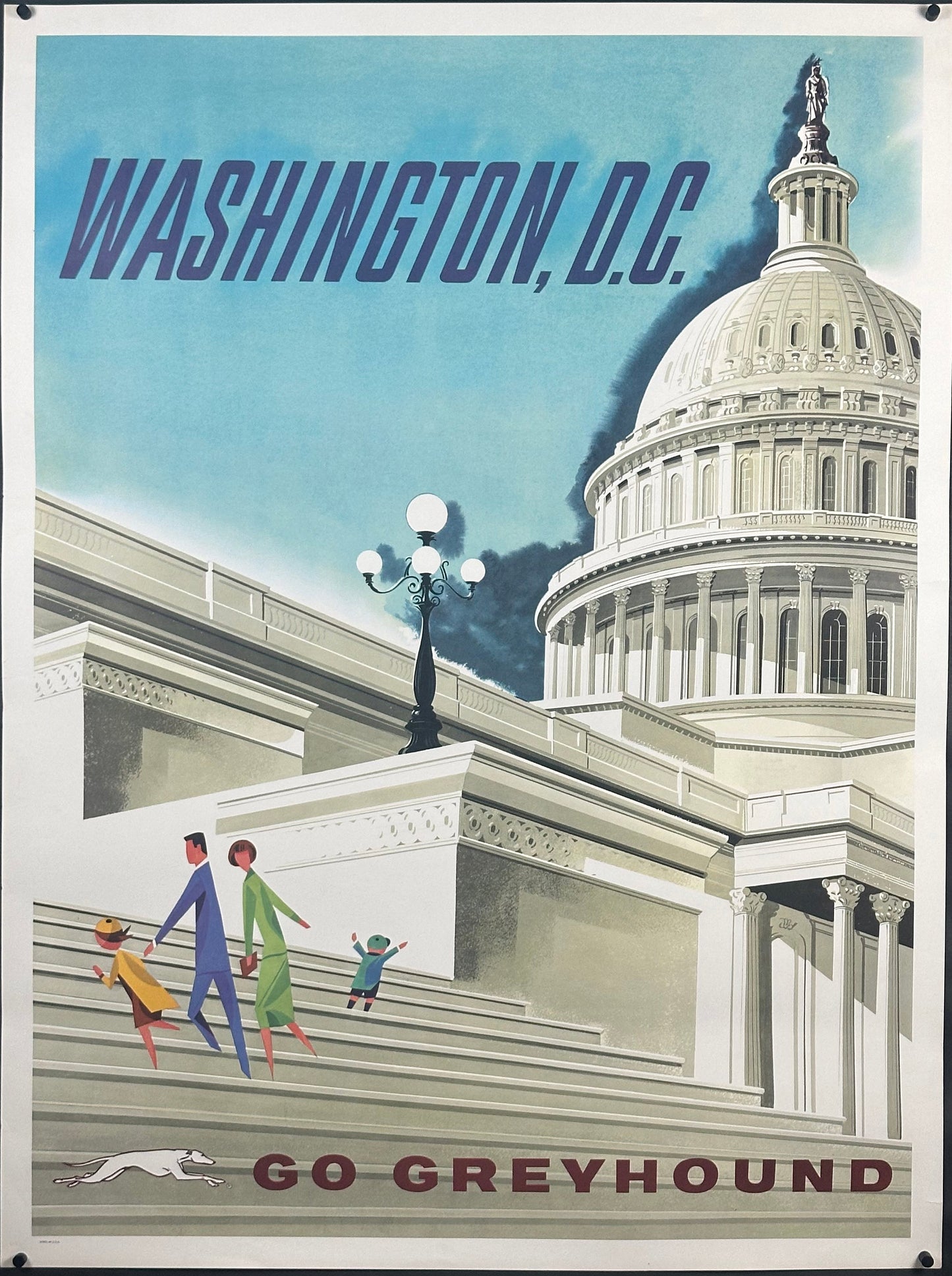 Greyhound - Washington D.C. "Go Greyhound" by Unknown (c. 1950s) - posterpalace.com