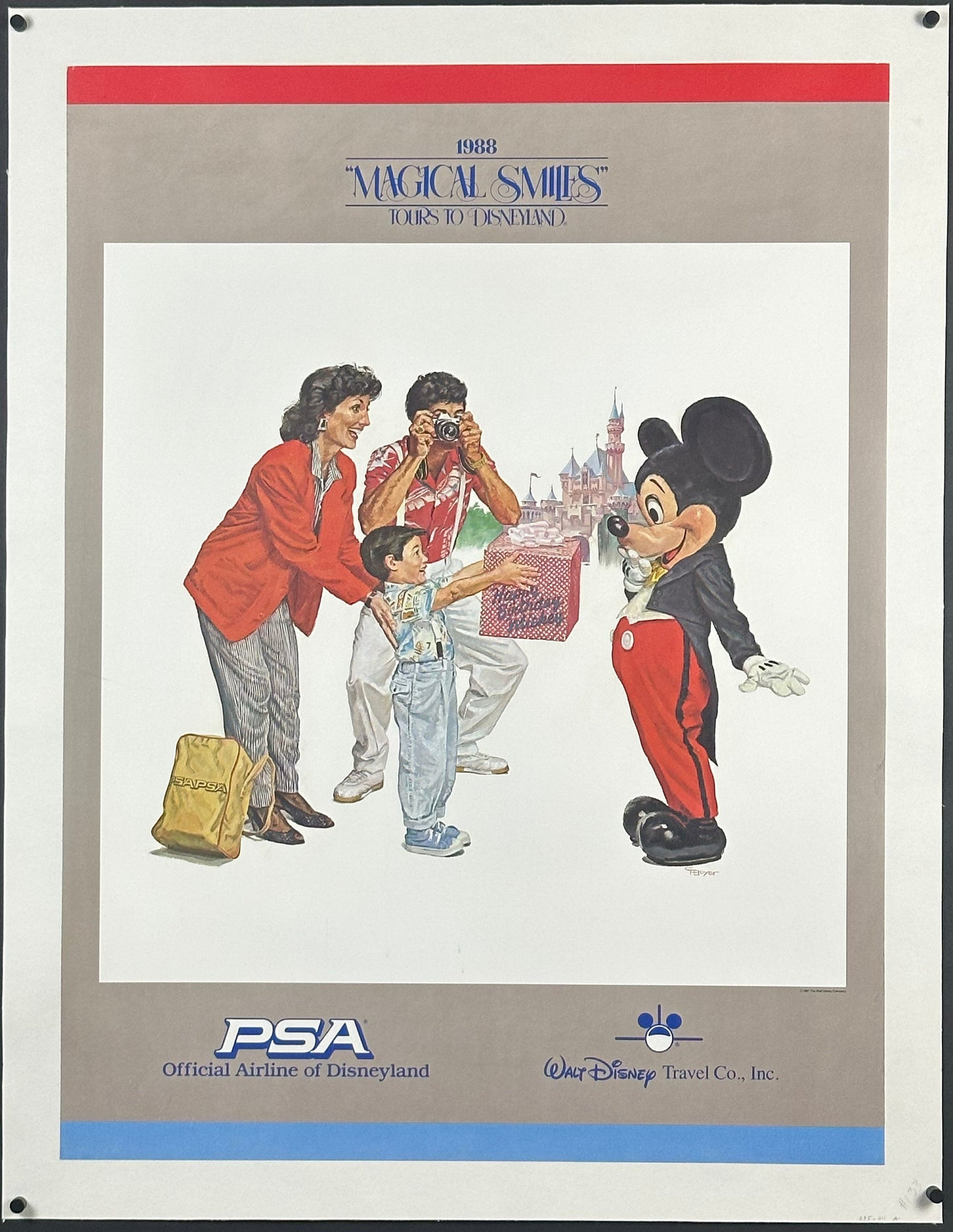 PSA (Pacific Southwest Airlines) - Disneyland "Magical Smiles" by Charles Boyer (1988) - posterpalace.com