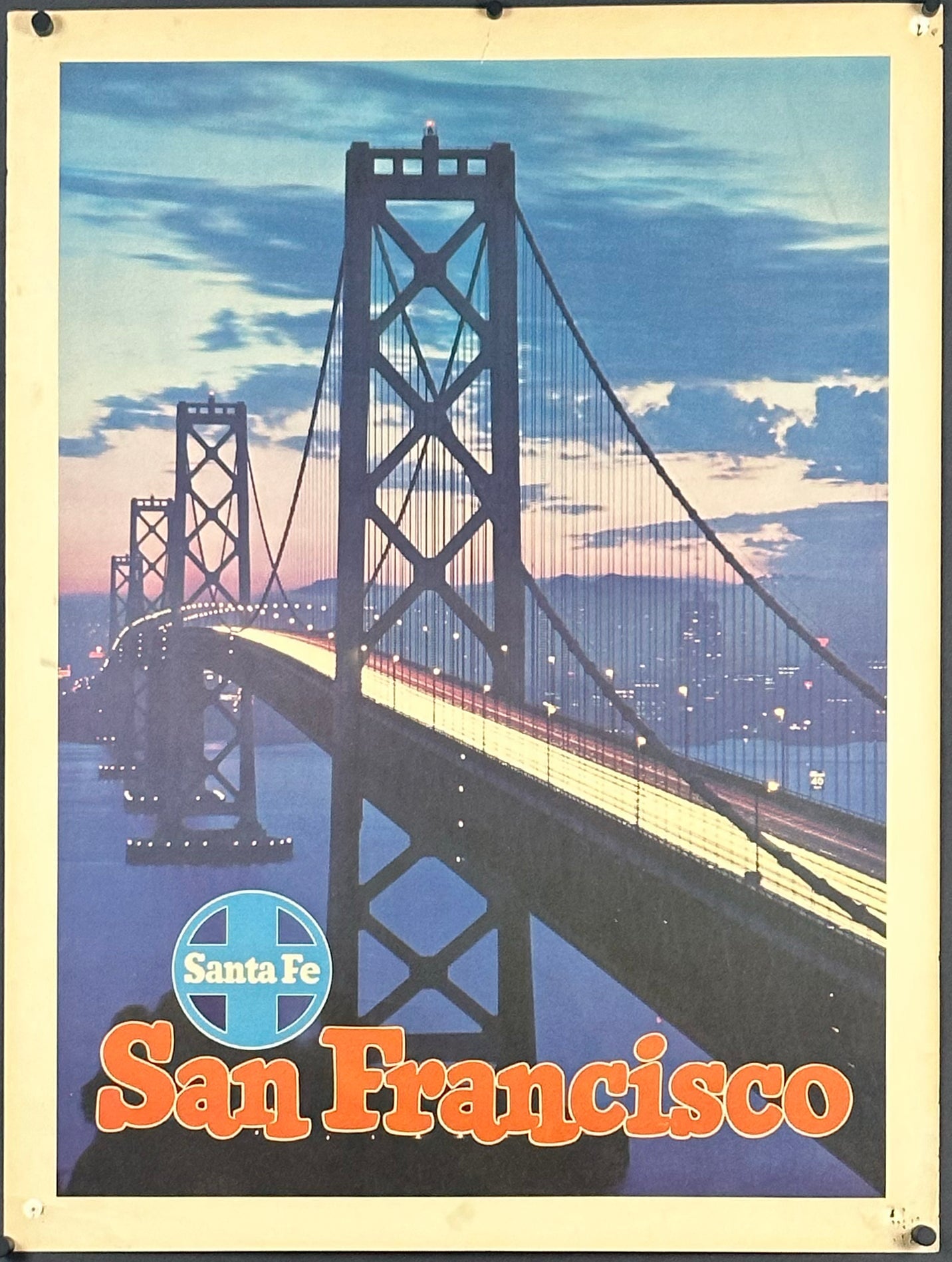 Santa Fe Railroad - San Francisco "Bay Bridge" by Unknown (c. 1950s) - posterpalace.com