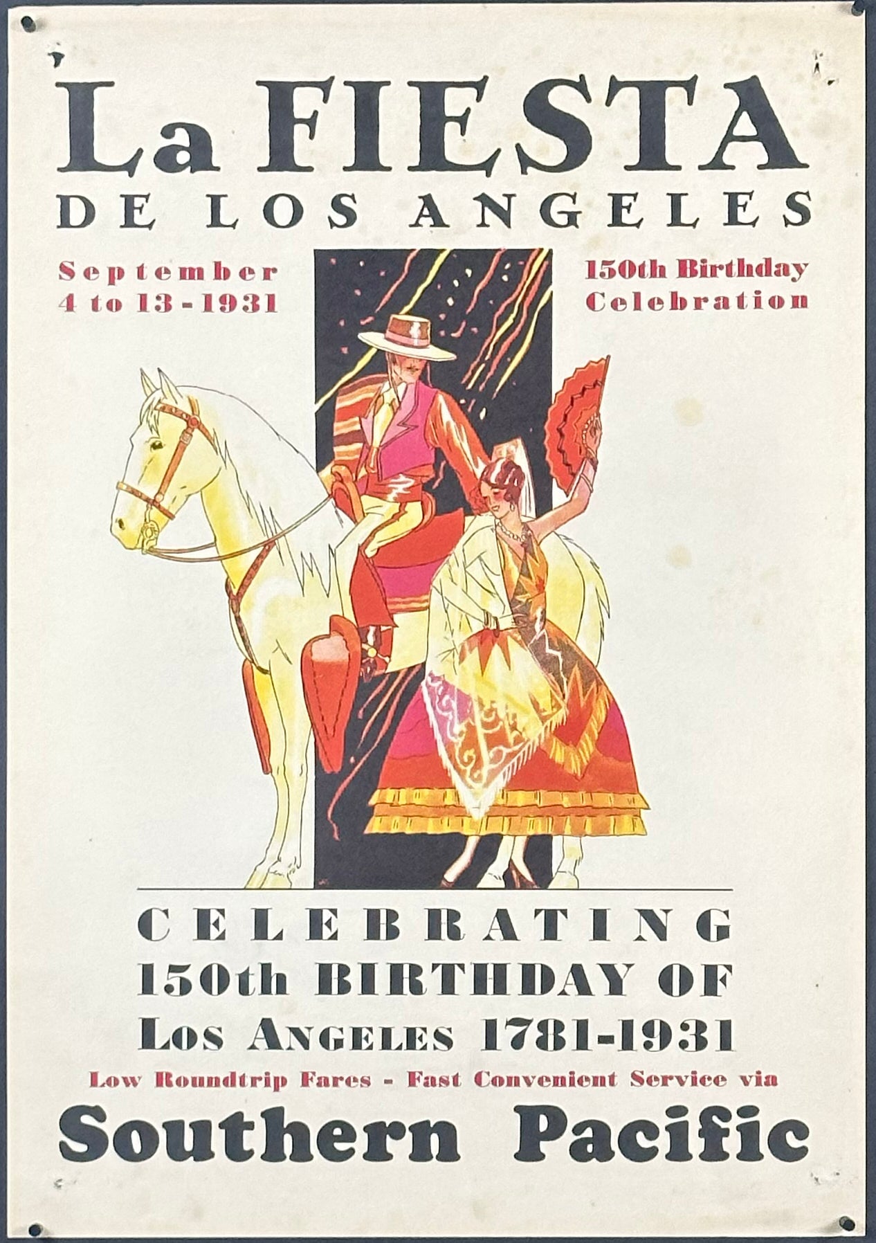 Southern Pacific Railroad - "La Fiesta de Los Angeles" (1931) - posterpalace.com