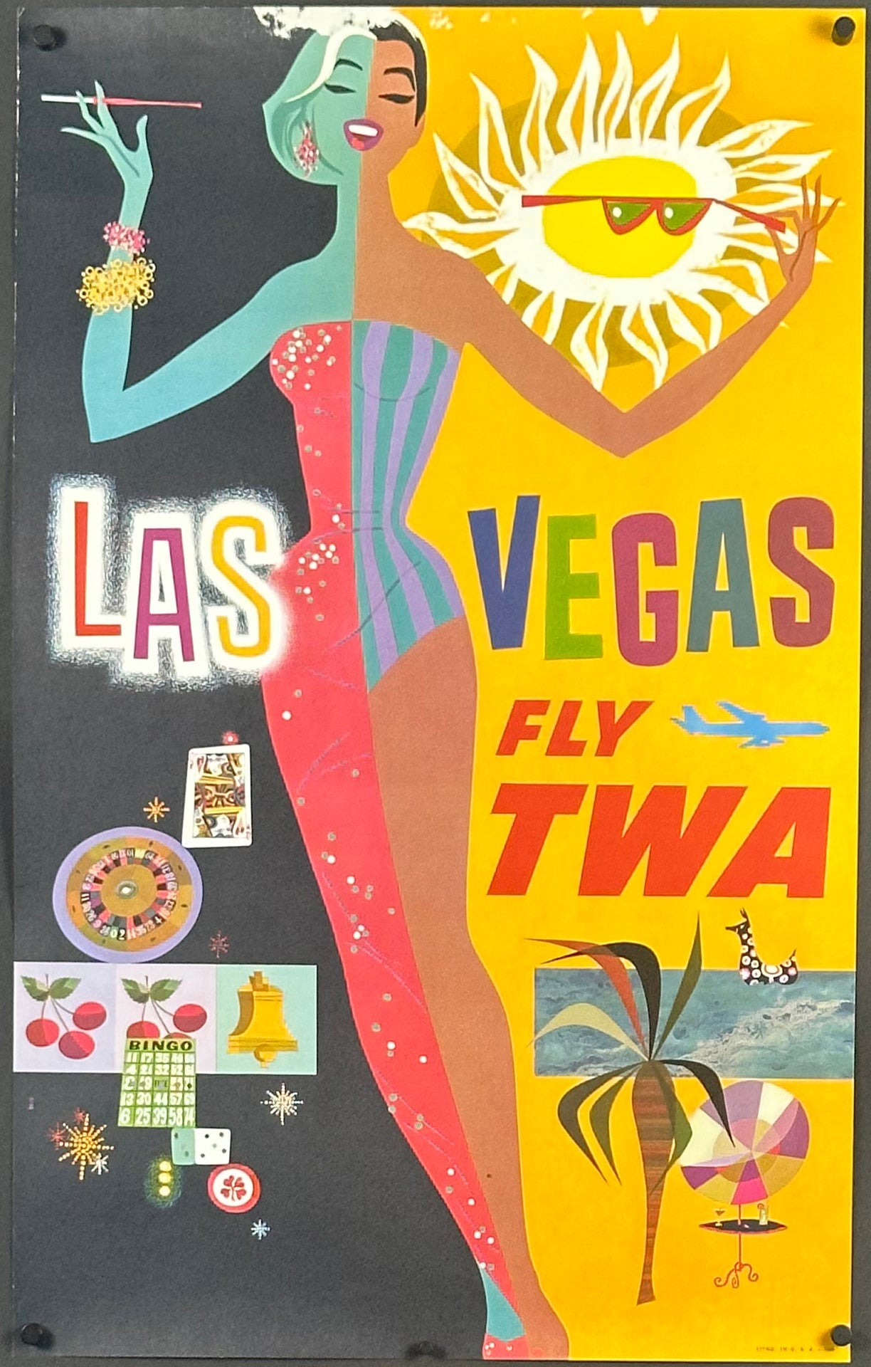 TWA Airlines - Las Vegas (Small Format) by David Klein (1958) - posterpalace.com