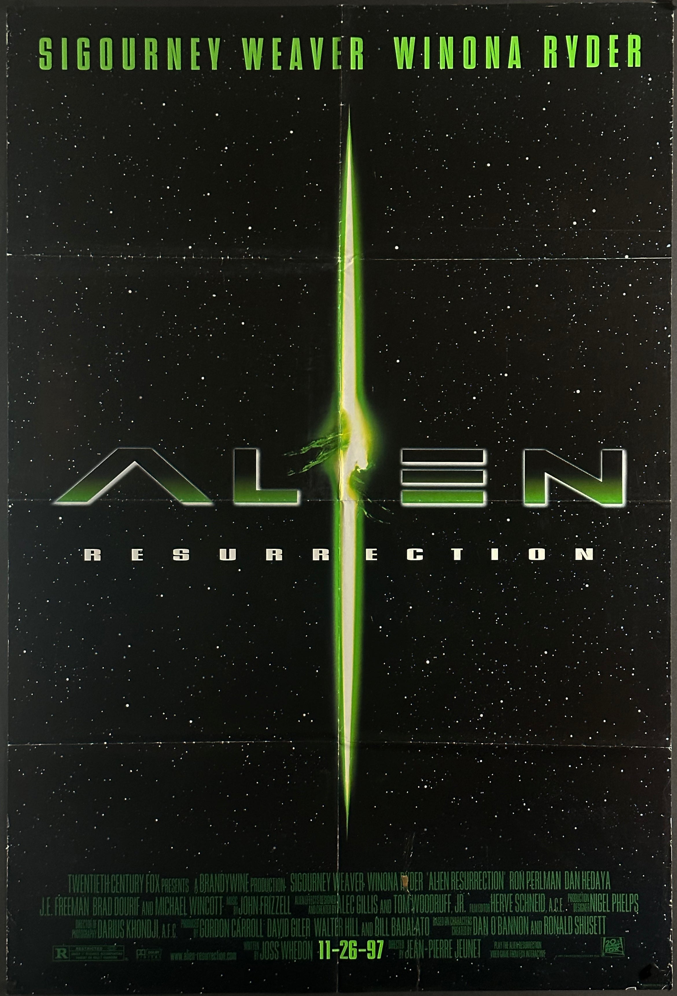 Alien Resurrection Vintage US One Sheet (1997) - ORIGINAL RELEASE ...