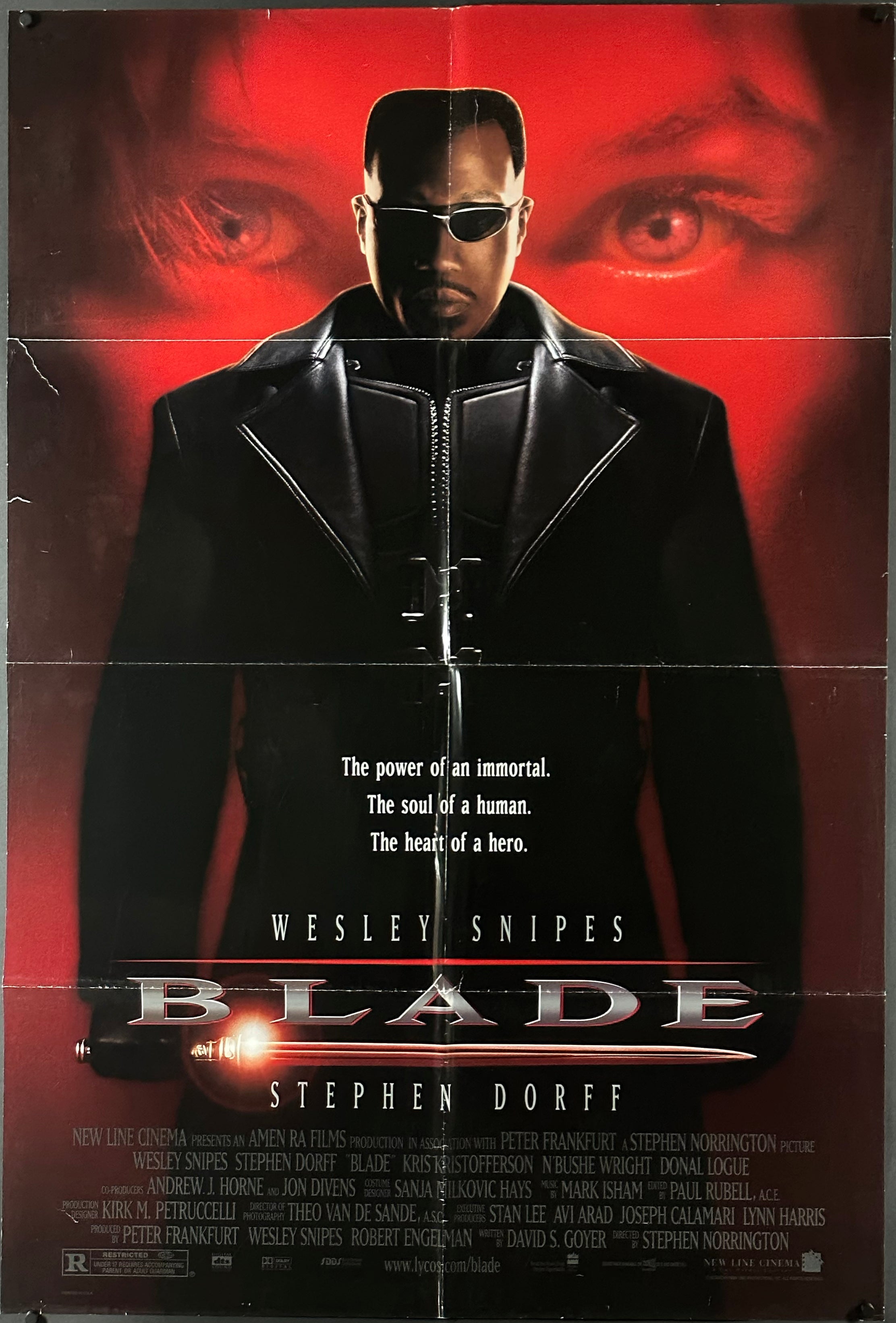 Blade Vintage US One Sheet (1998) - ORIGINAL RELEASE – posterpalace.com