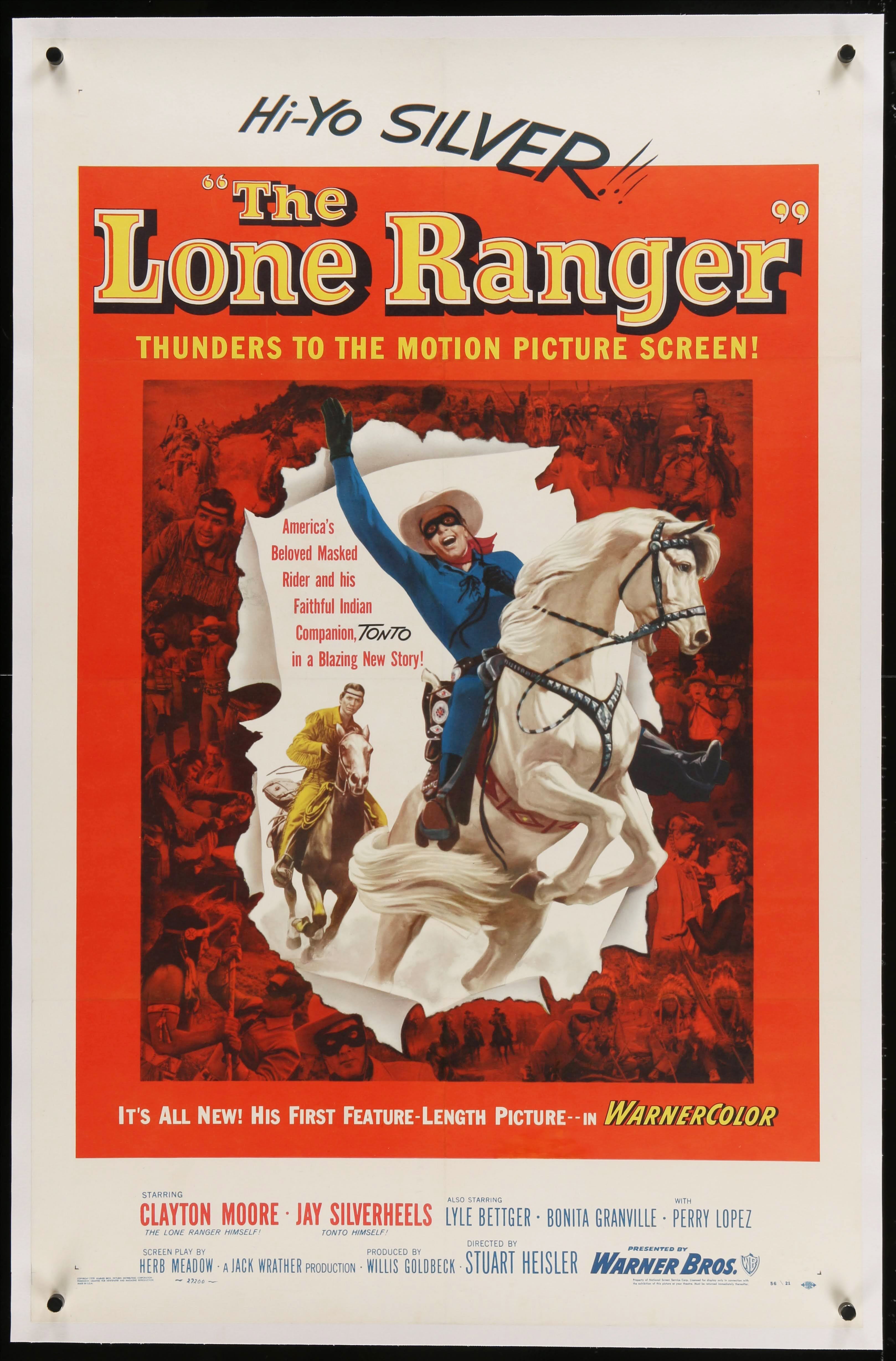 The Lone Ranger Vintage US One Sheet (1956) - ORIGINAL RELEASE ...